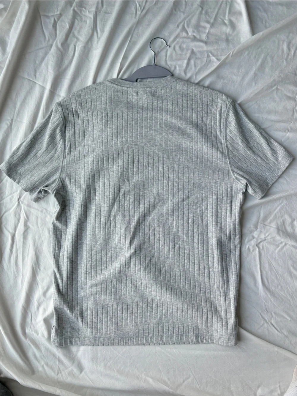 Banana Republic Light Gray Ribbed Short Sleeve Tee